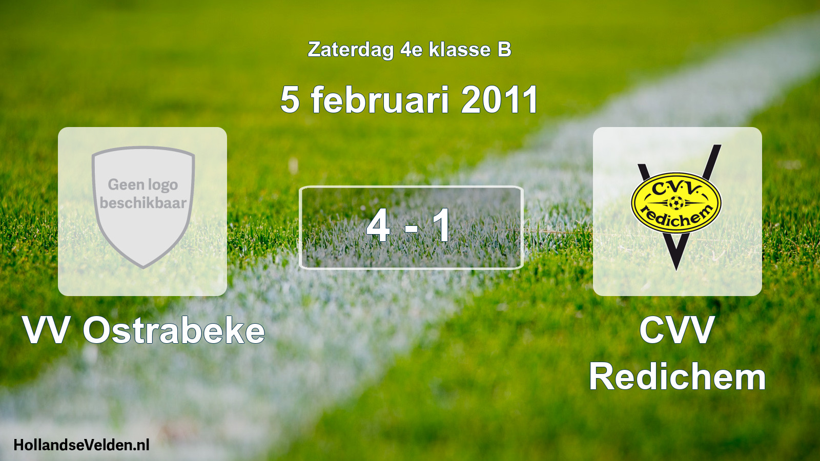 Total number of matches played: VV Ostrabeke - CVV Redichem 4 - 1 (5 February 2011)