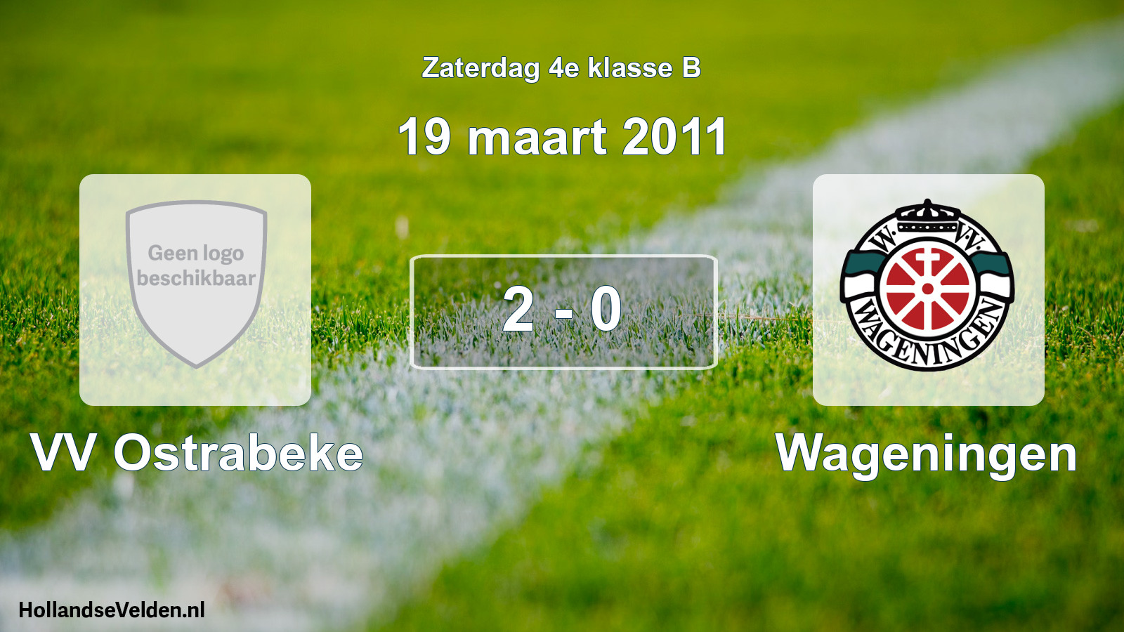 Total number of matches played: VV Ostrabeke - Wageningen 2 - 0 (19 March 2011)