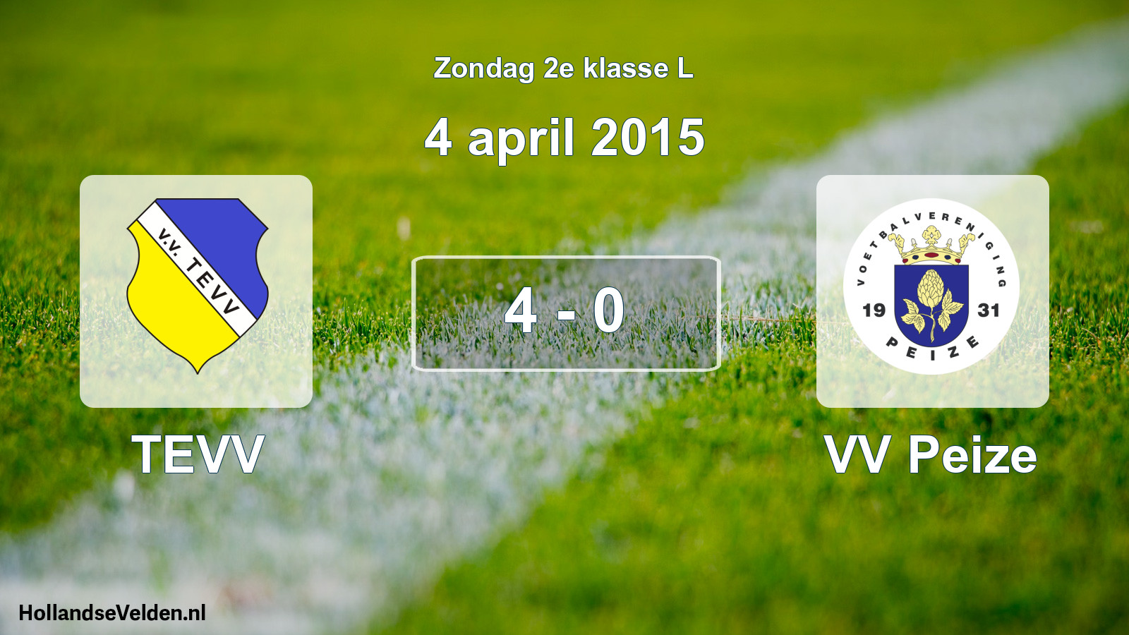 Total number of matches played: TEVV - VV Peize 4 - 0 (4 April 2015)