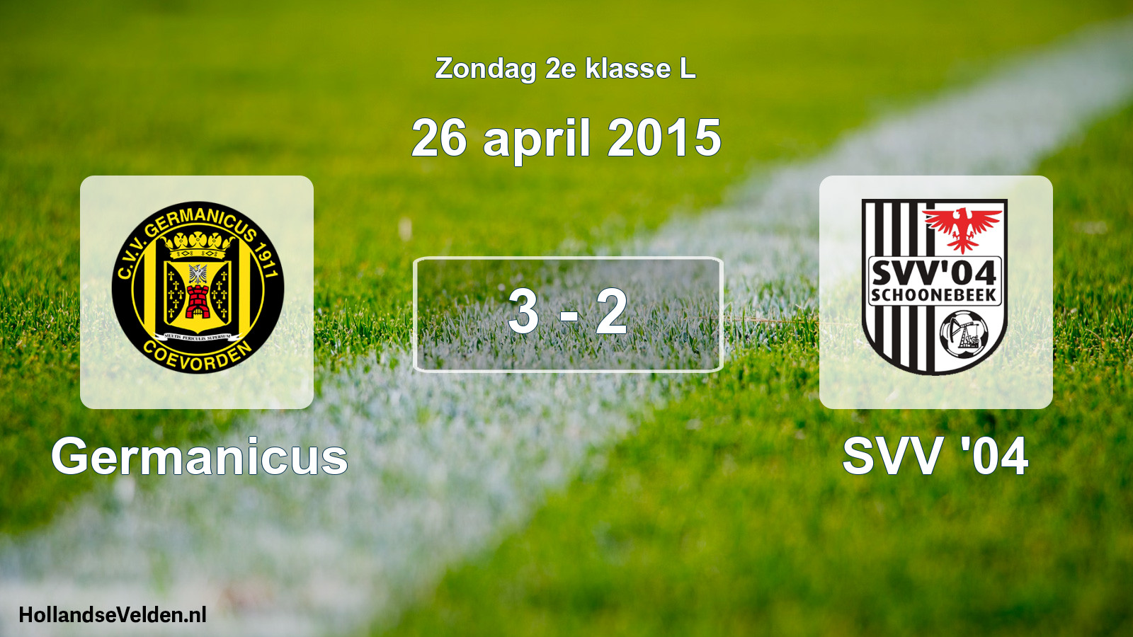 Total number of matches played: Germanicus - SVV '04 3 - 2 (26 April 2015)