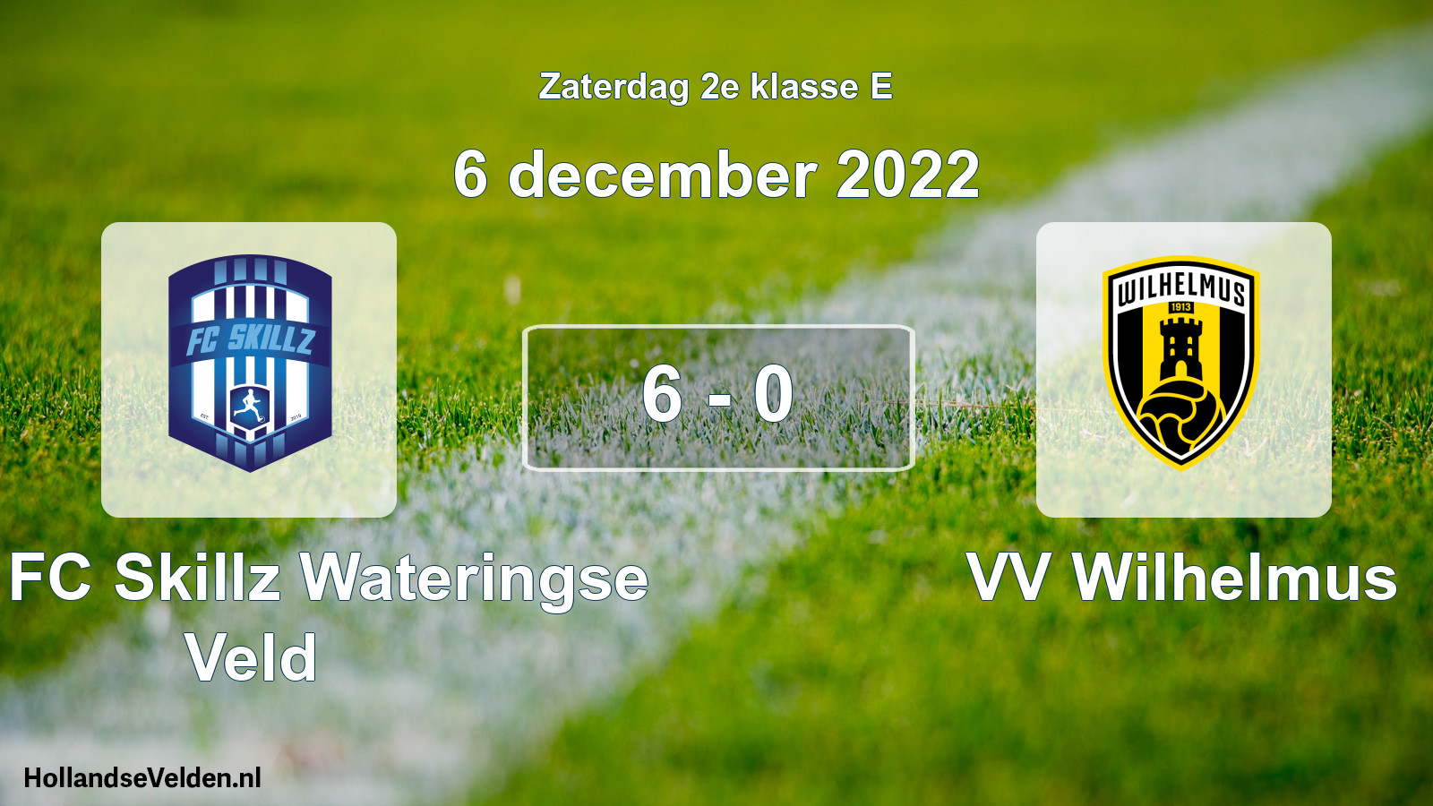 Total number of matches played: SSA FC Skillz Wateringse Veld - VV Wilhelmus 6 - 0 (6 December 2022)