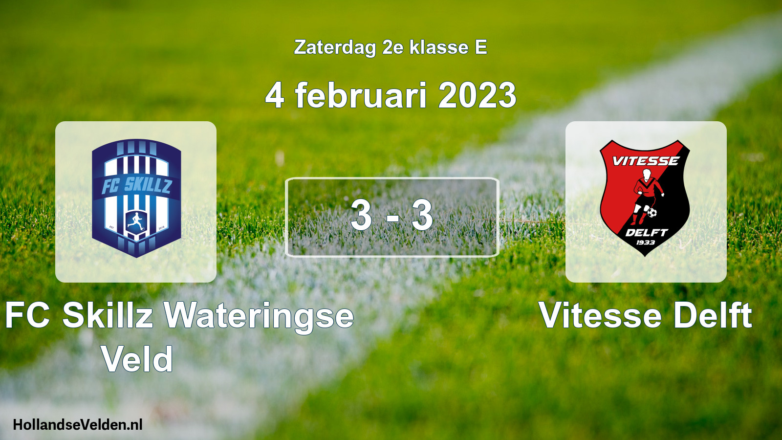 Total number of matches played: SSA FC Skillz Wateringse Veld - Vitesse Delft 3 - 3 (4 February 2023)