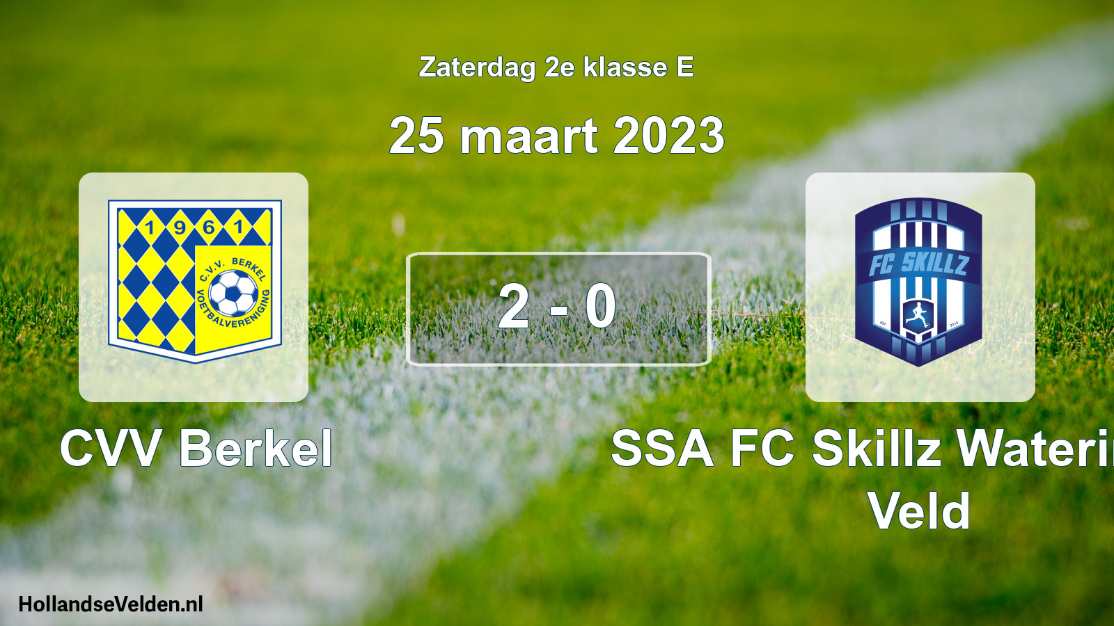 Total number of matches played: CVV Berkel - SSA FC Skillz Wateringse Veld 2 - 0 (25 March 2023)