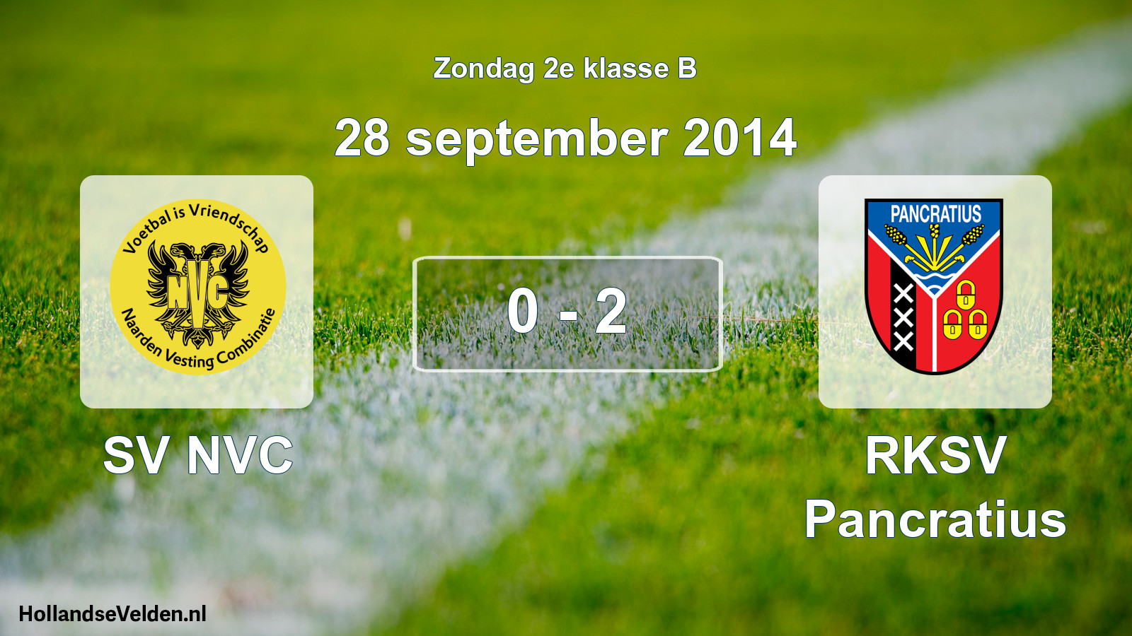 Total number of matches played: SV NVC - RKSV Pancratius 0 - 2 (28 September 2014)