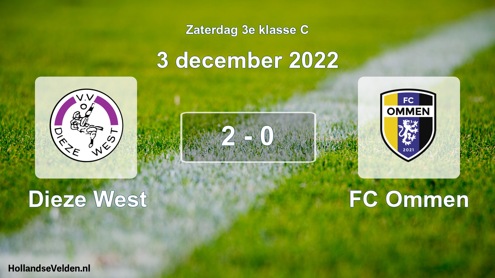 Total number of matches played: Dieze West - FC Ommen 2 - 0 (3 December 2022)