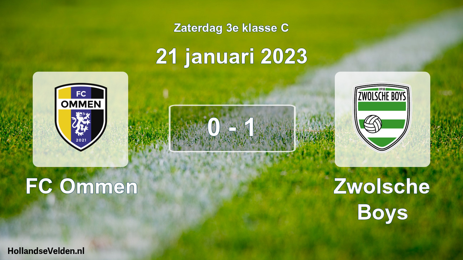 Total number of matches played: FC Ommen - Zwolsche Boys 0 - 1 (21 January 2023)