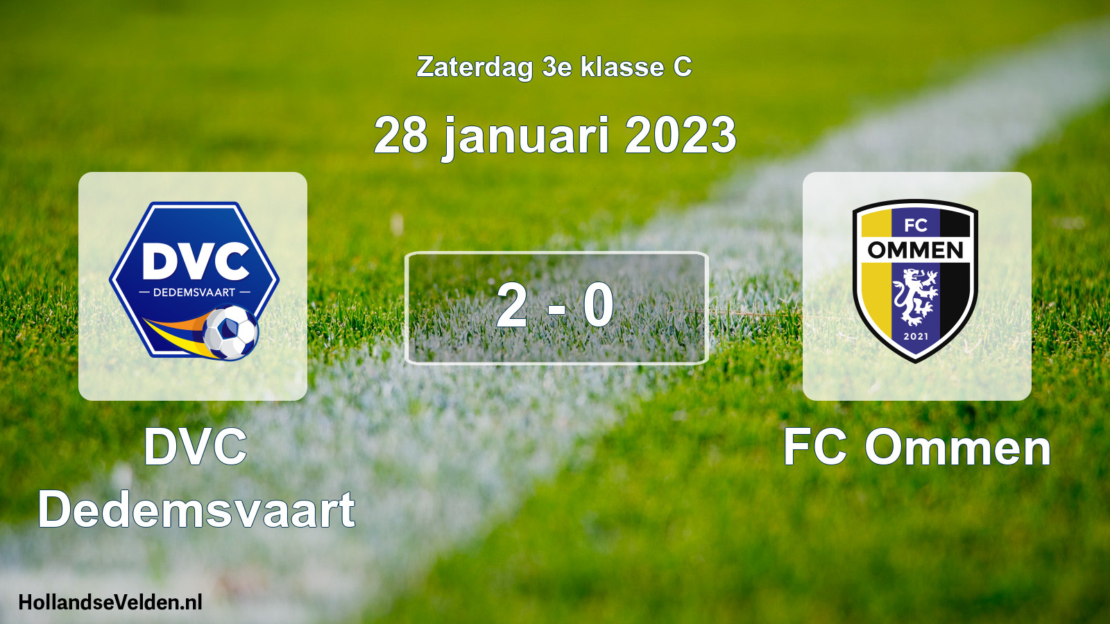 Total number of matches played: DVC Dedemsvaart - FC Ommen 2 - 0 (28 January 2023)