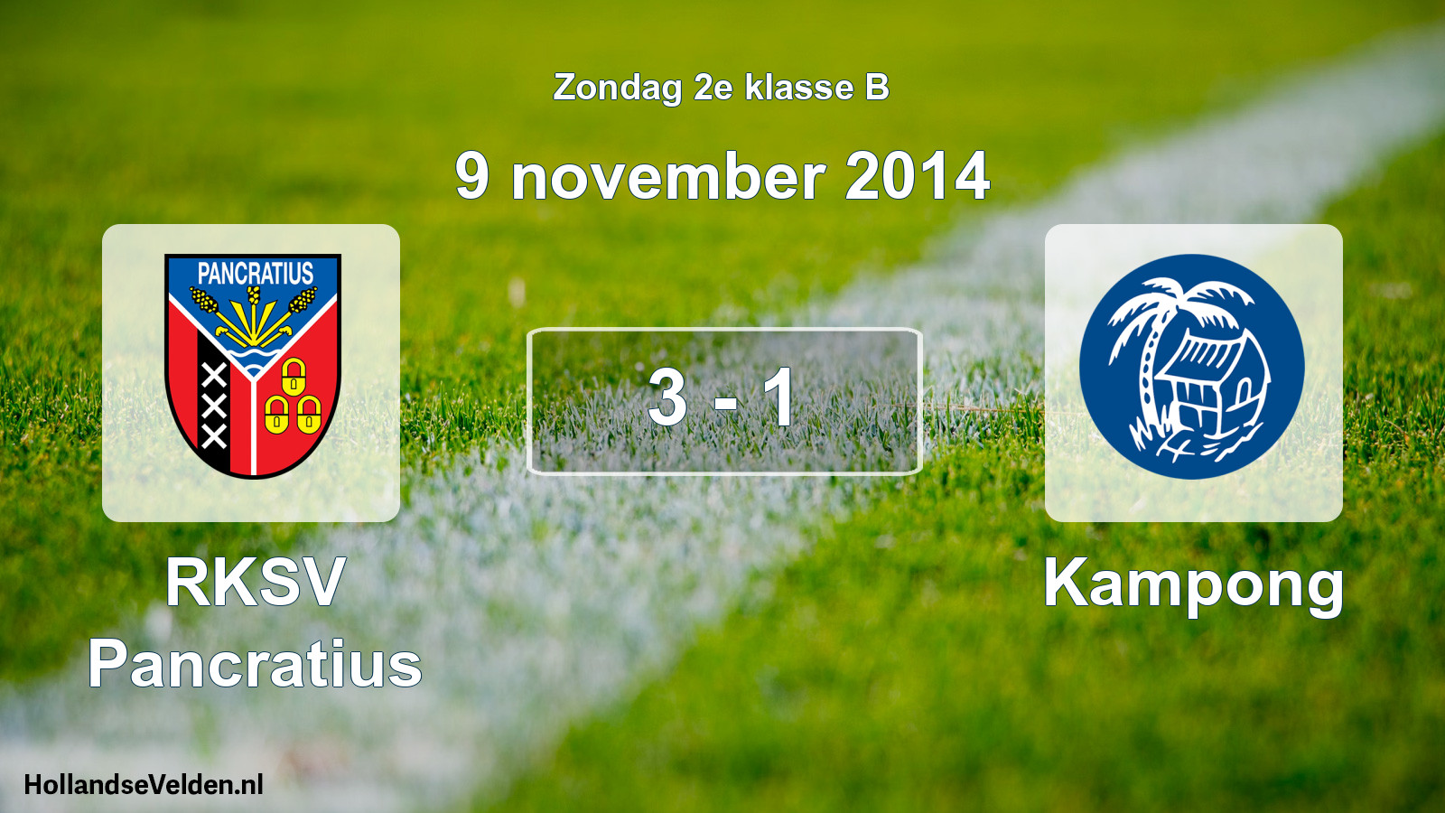 Total number of matches played: RKSV Pancratius - Kampong 3 - 1 (9 November 2014)