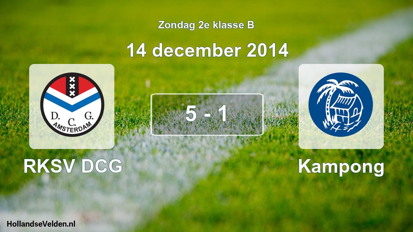 Total number of matches played: RKSV DCG - Kampong 5 - 1 (14 December 2014)