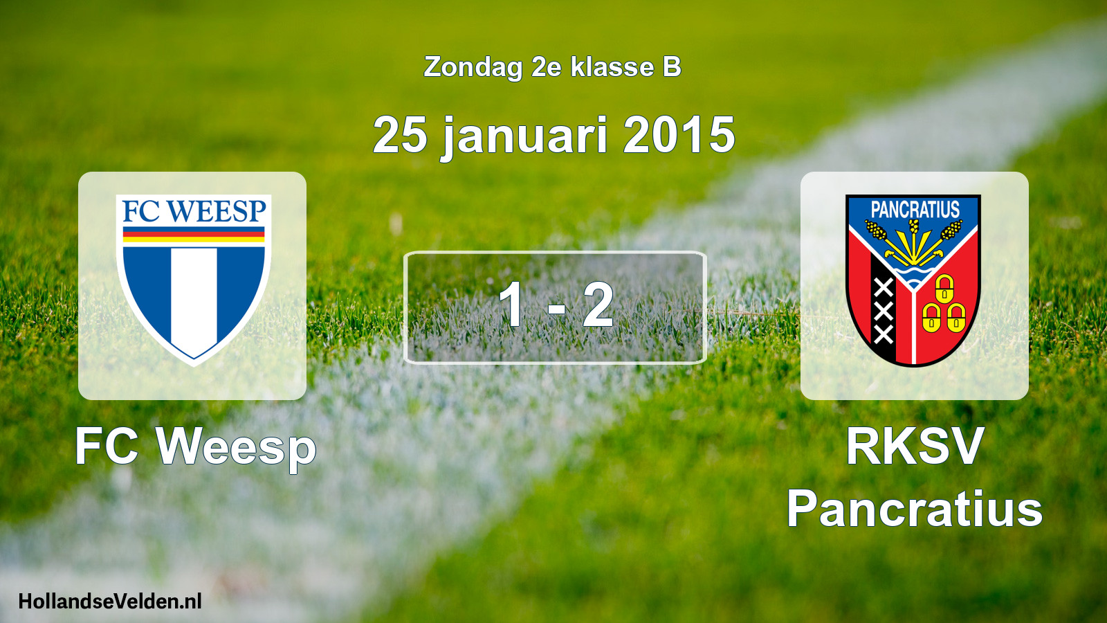 Total number of matches played: FC Weesp - RKSV Pancratius 1 - 2 (25 January 2015)