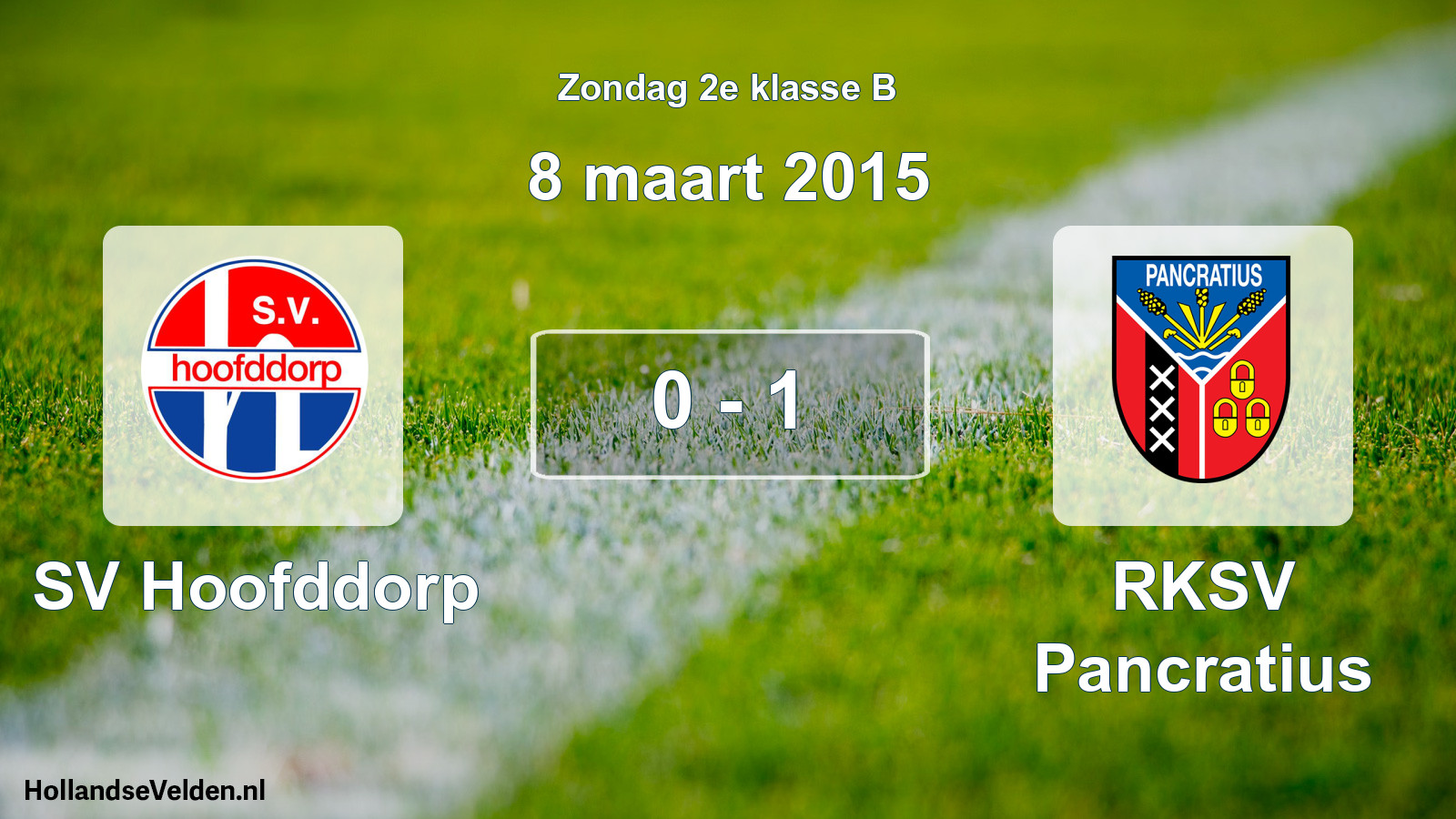 Total number of matches played: SV Hoofddorp - RKSV Pancratius 0 - 1 (8 March 2015)