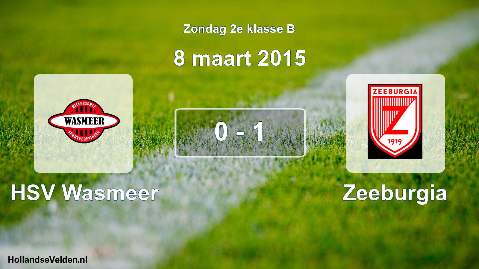 Total number of matches played: HSV Wasmeer - Zeeburgia 0 - 1 (8 March 2015)