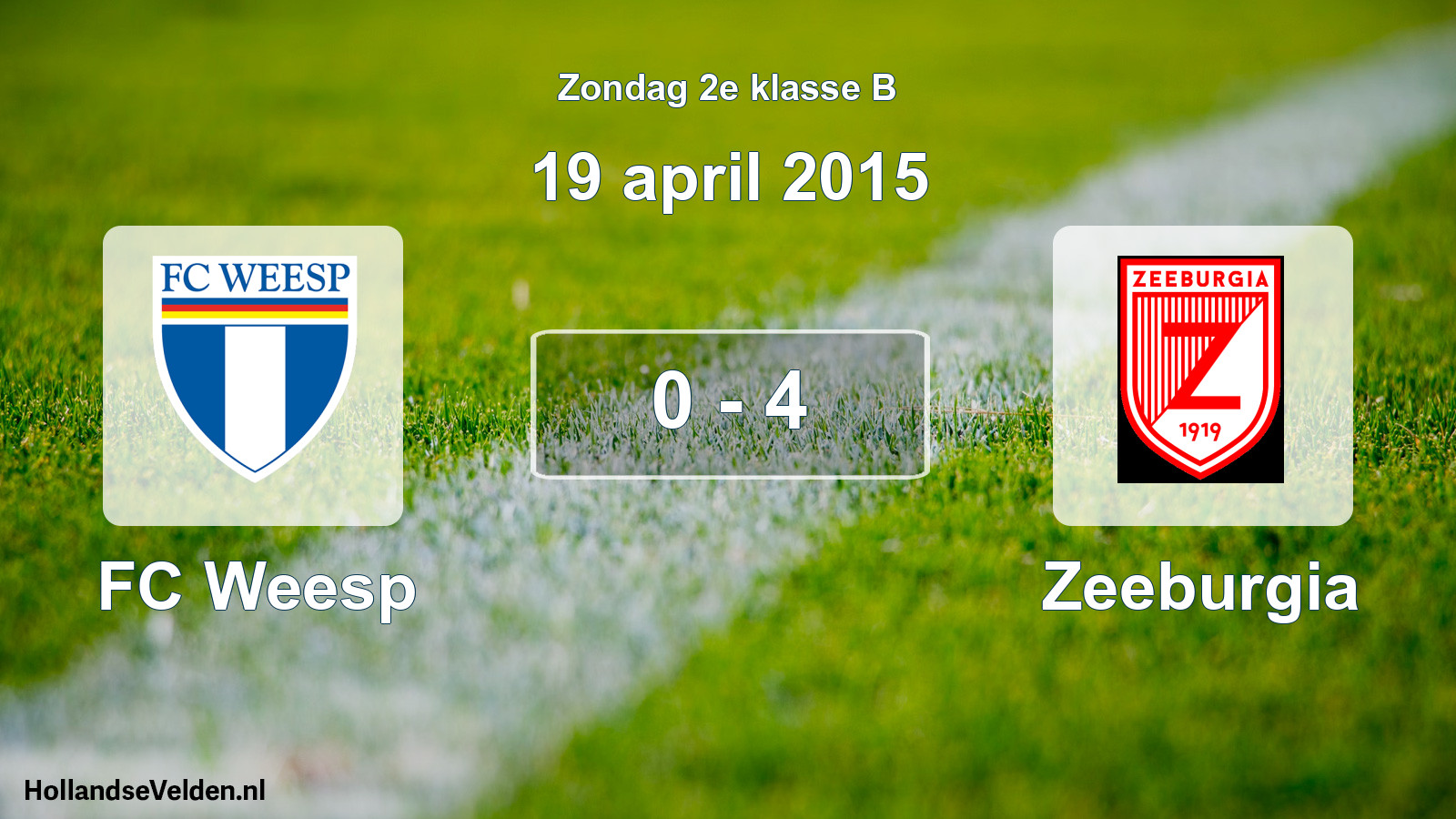 Total number of matches played: FC Weesp - Zeeburgia 0 - 4 (19 April 2015)