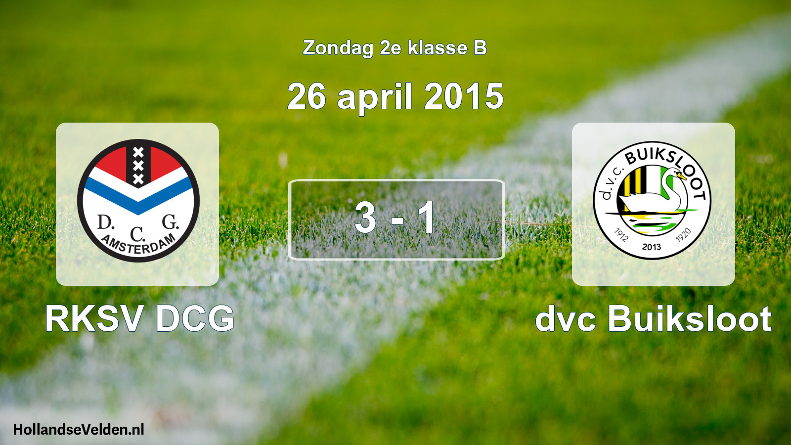 Total number of matches played: RKSV DCG - dvc Buiksloot 3 - 1 (26 April 2015)