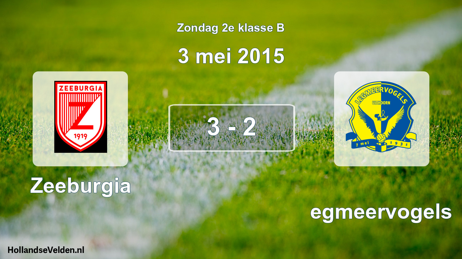 Total number of matches played: Zeeburgia - Legmeervogels 3 - 2 (3 May 2015)