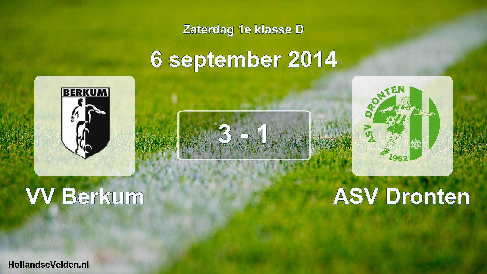 Total number of matches played: VV Berkum - ASV Dronten 3 - 1 (6 September 2014)