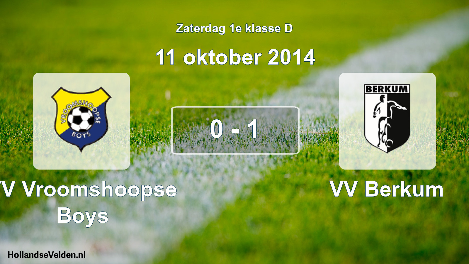 Total number of matches played: VV Vroomshoopse Boys - VV Berkum 0 - 1 (11 October 2014)