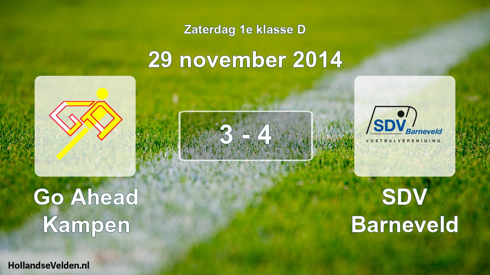 Total number of matches played: Go Ahead Kampen - SDV Barneveld 3 - 4 (29 November 2014)