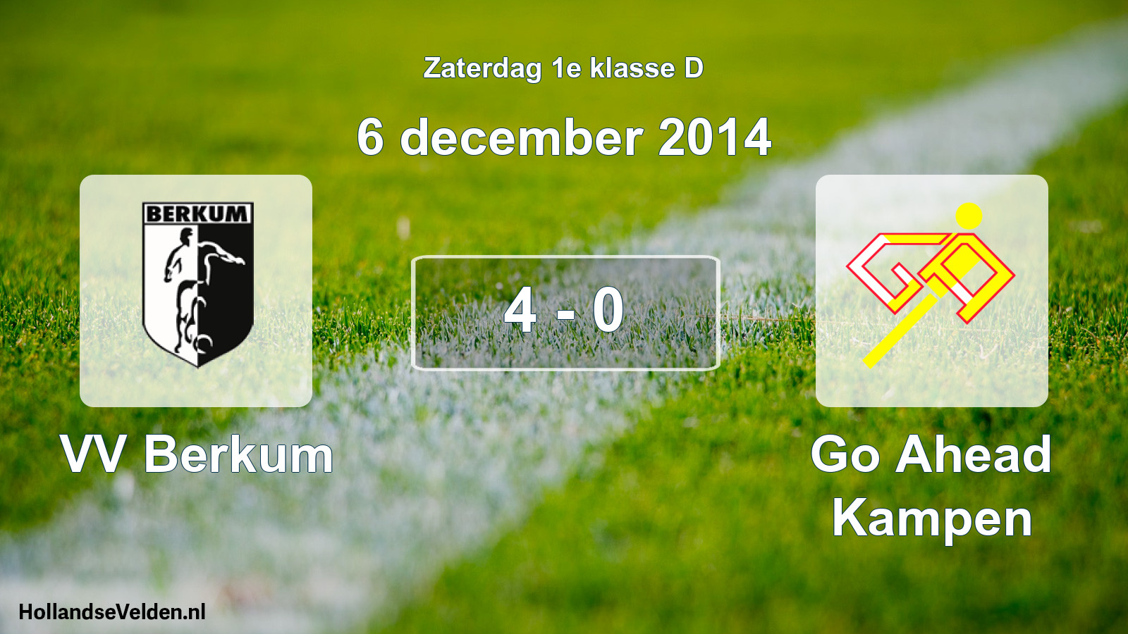 Total number of matches played: VV Berkum - Go Ahead Kampen 4 - 0 (6 December 2014)