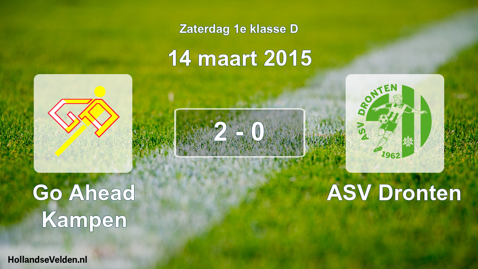 Total number of matches played: Go Ahead Kampen - ASV Dronten 2 - 0 (14 March 2015)