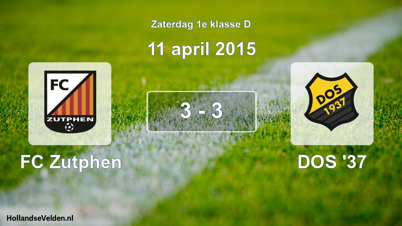 Total number of matches played: FC Zutphen - DOS '37 3 - 3 (11 April 2015)