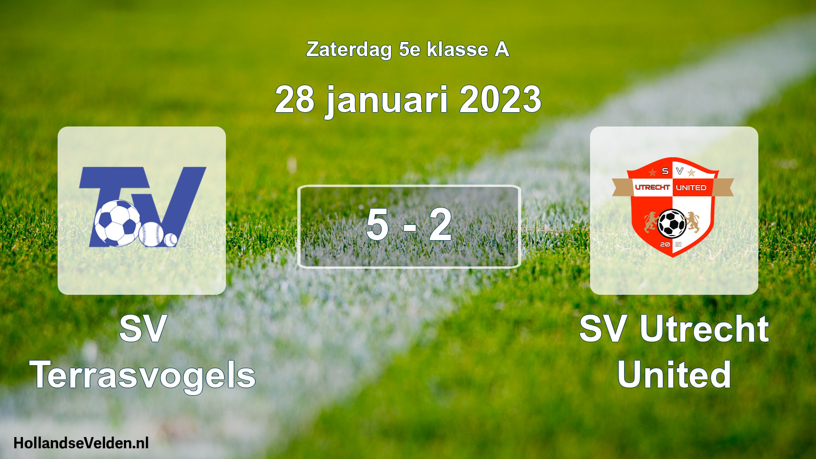 Total number of matches played: SV Terrasvogels - SV Utrecht United 5 - 2 (28 January 2023)