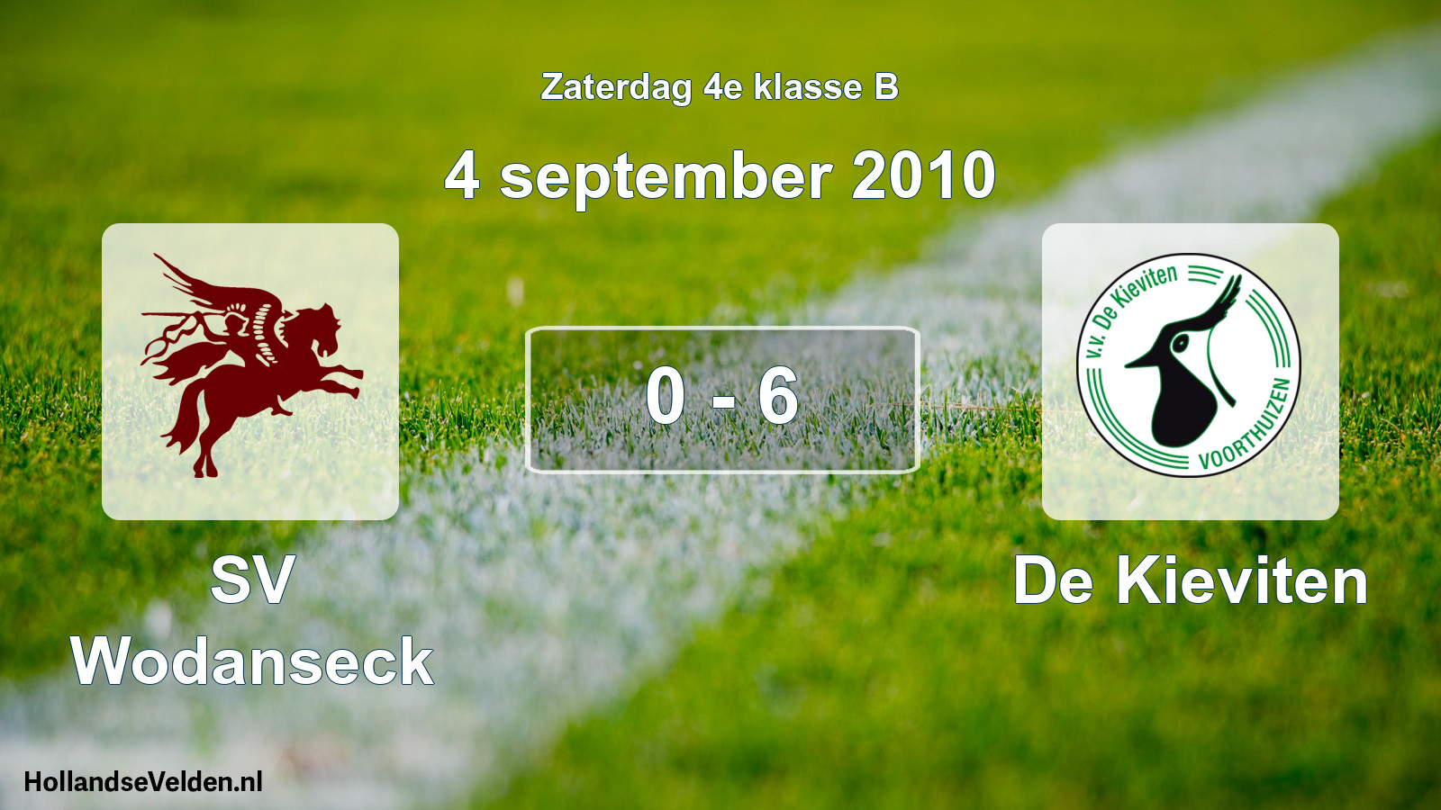 Total number of matches played: SV Wodanseck - De Kieviten 0 - 6 (4 September 2010)