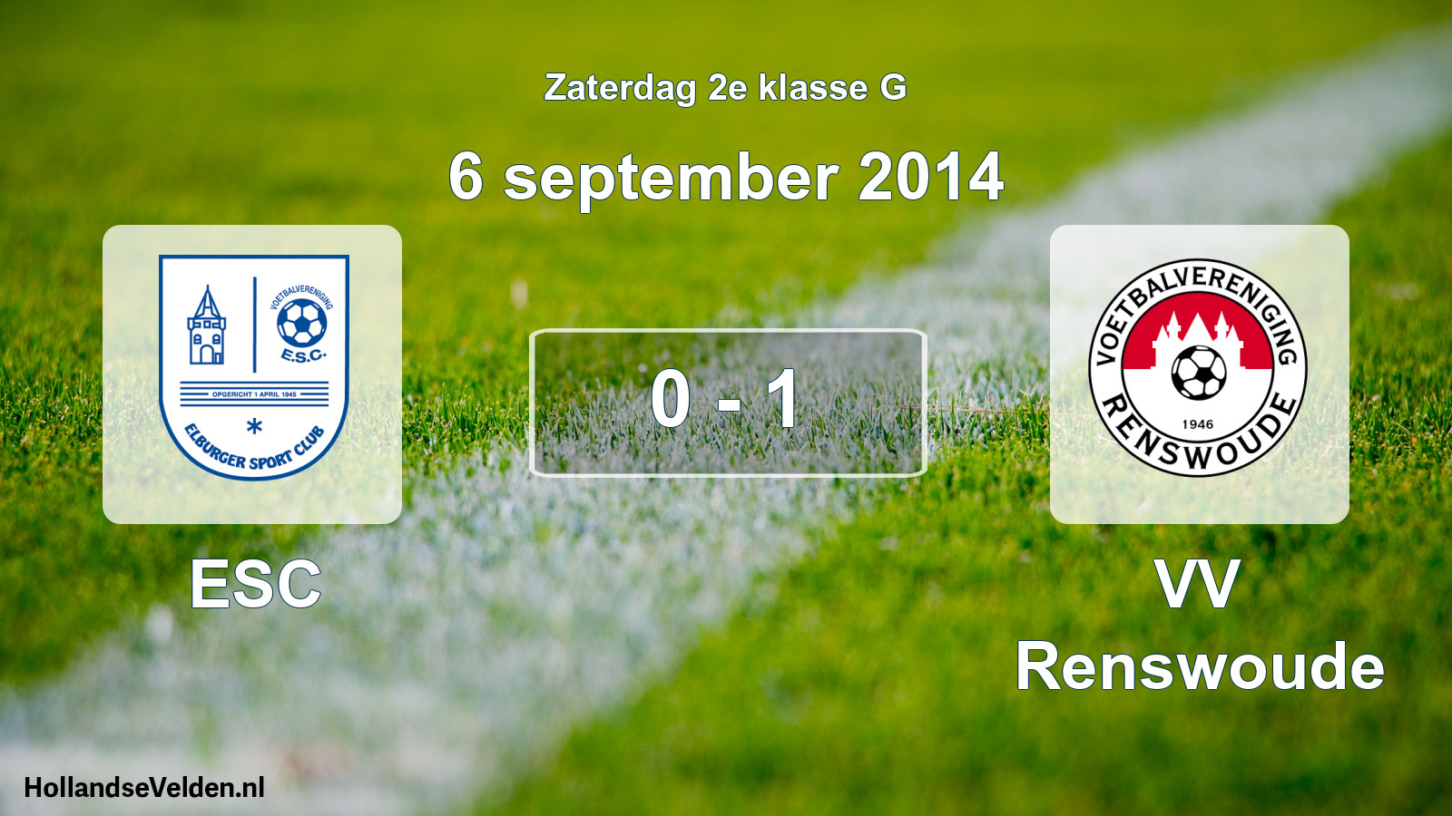 Total number of matches played: ESC - VV Renswoude 0 - 1 (6 September 2014)