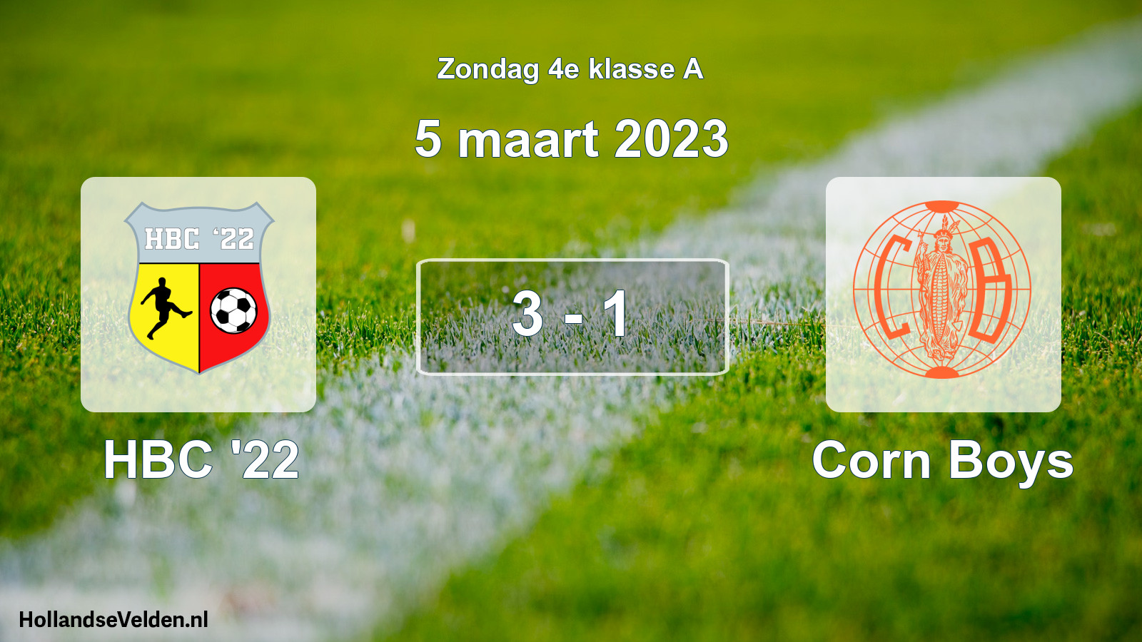 Total number of matches played: HBC '22 - Corn Boys 3 - 1 (5 March 2023)