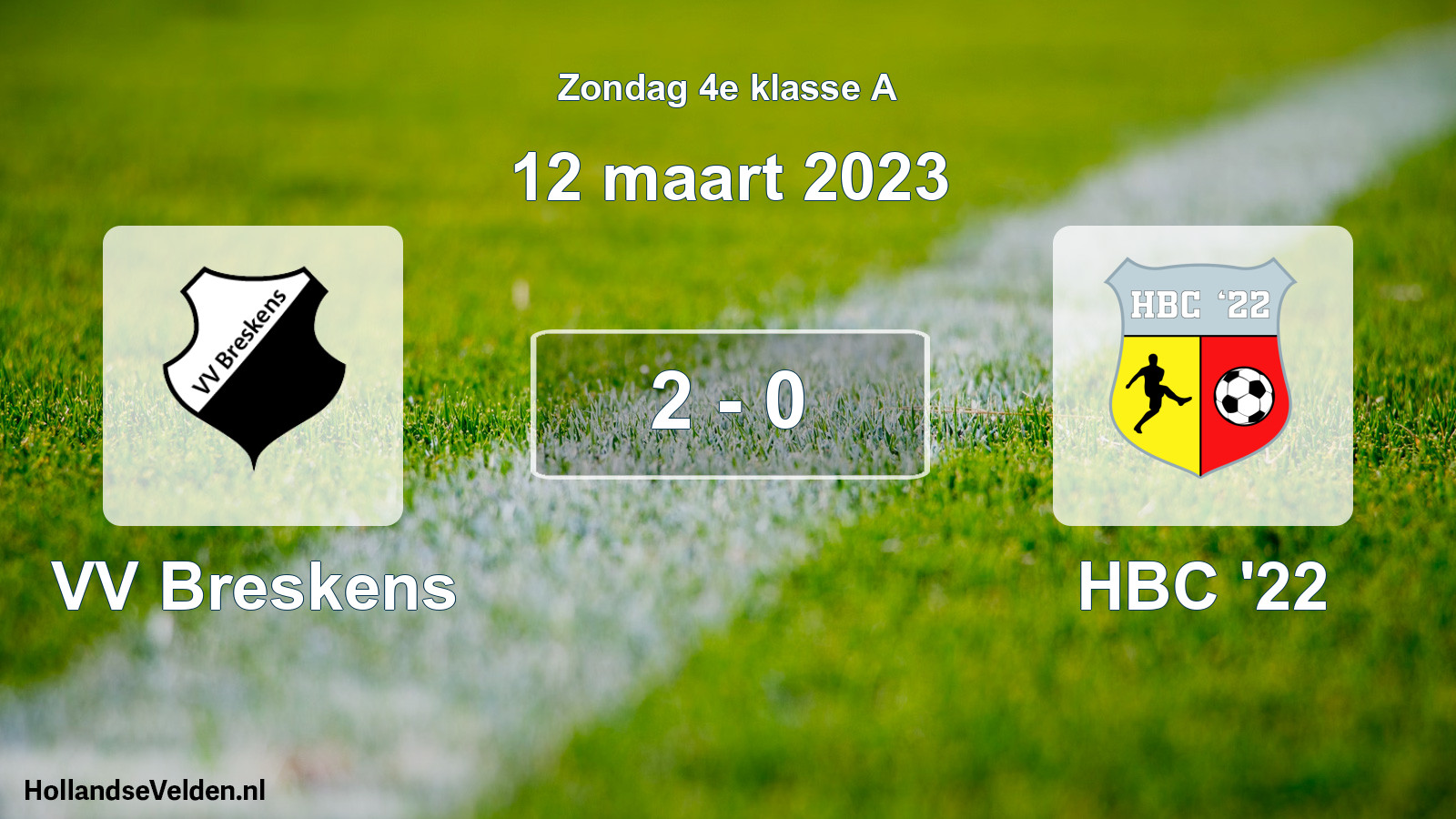 Total number of matches played: VV Breskens - HBC '22 2 - 0 (12 March 2023)