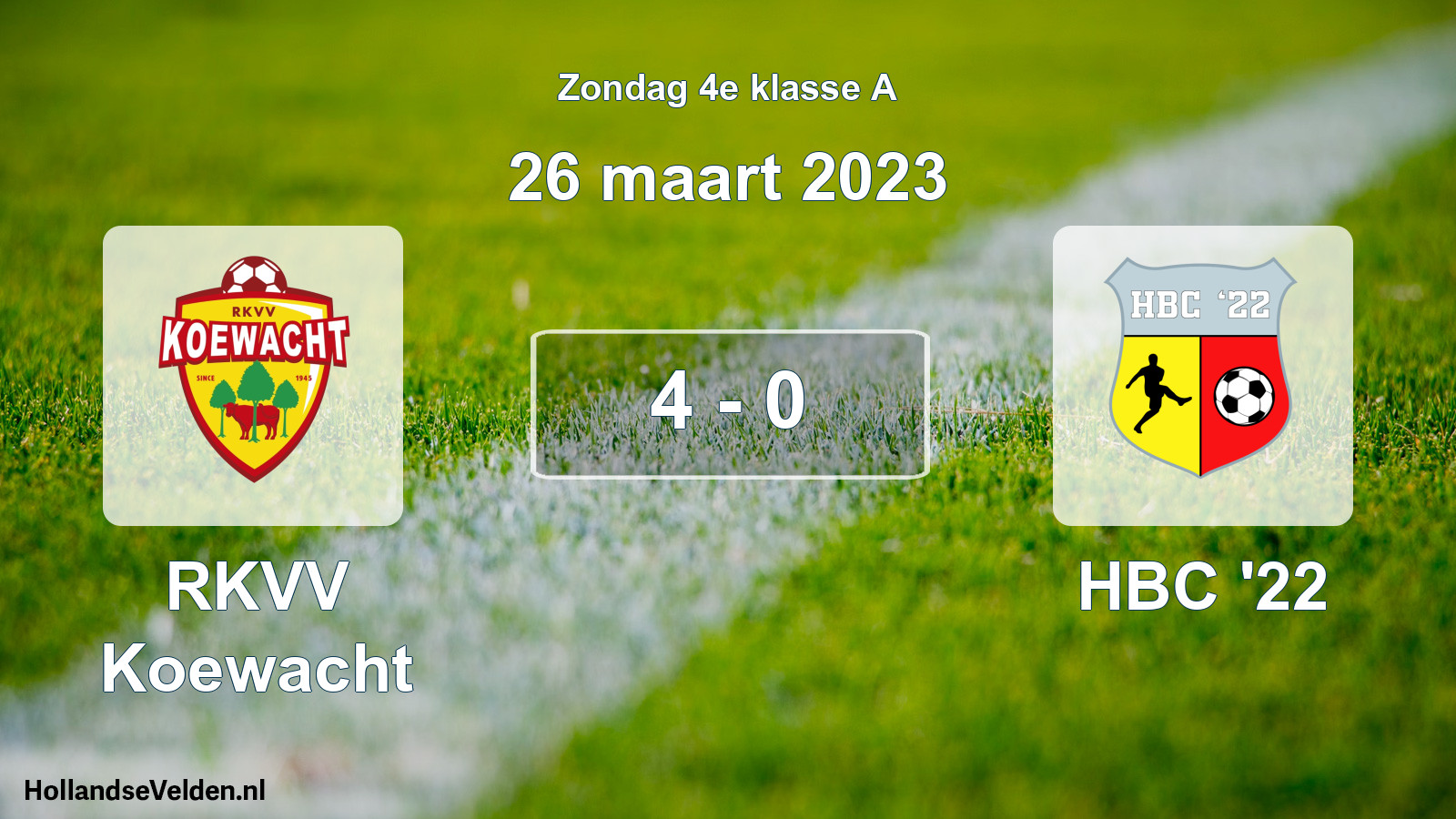 Total number of matches played: RKVV Koewacht - HBC '22 4 - 0 (26 March 2023)