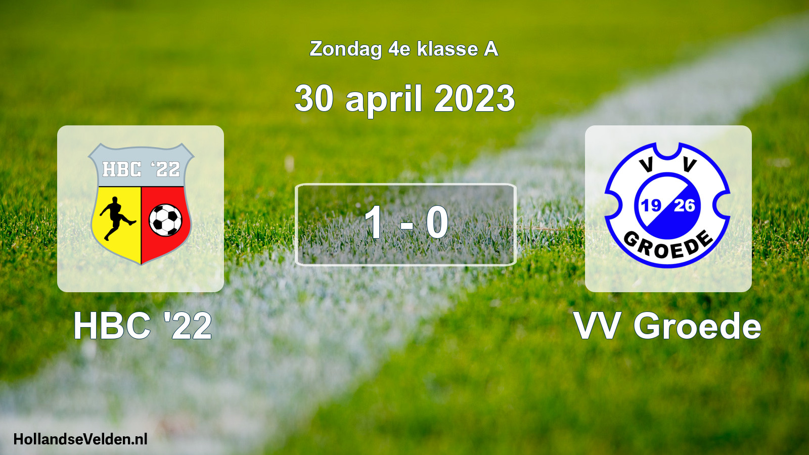 Total number of matches played: HBC '22 - VV Groede 1 - 0 (30 April 2023)