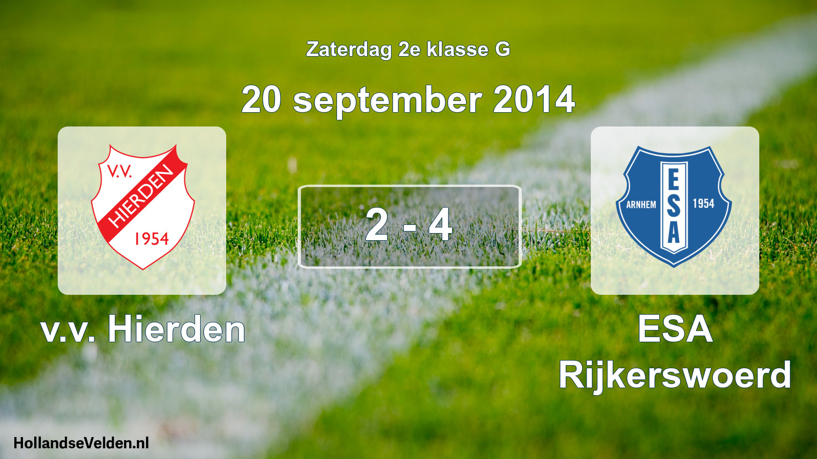 Total number of matches played: v.v. Hierden - ESA Rijkerswoerd 2 - 4 (20 September 2014)