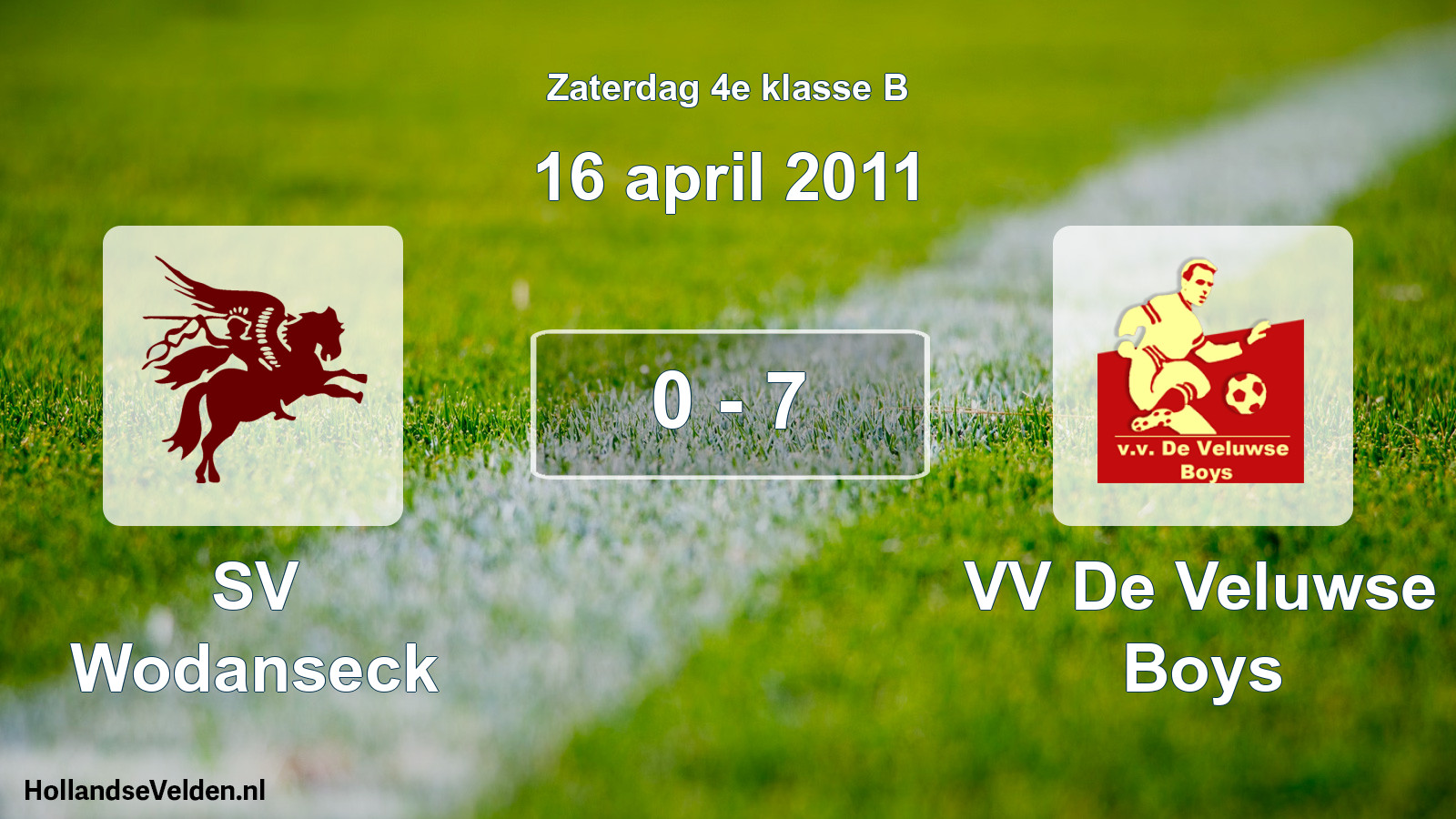 Total number of matches played: SV Wodanseck - VV De Veluwse Boys 0 - 7 (16 April 2011)