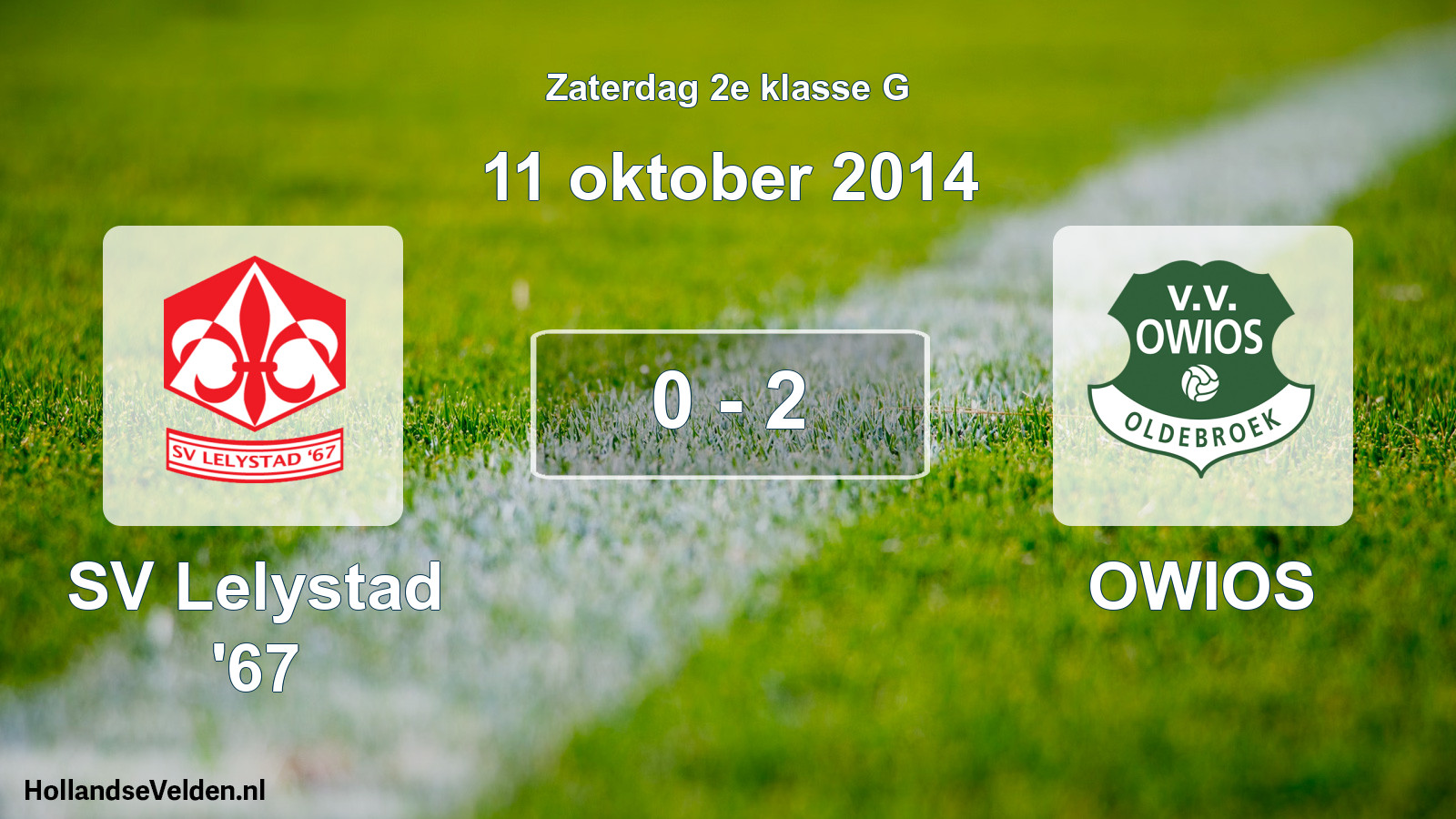 Total number of matches played: SV Lelystad '67 - OWIOS 0 - 2 (11 October 2014)