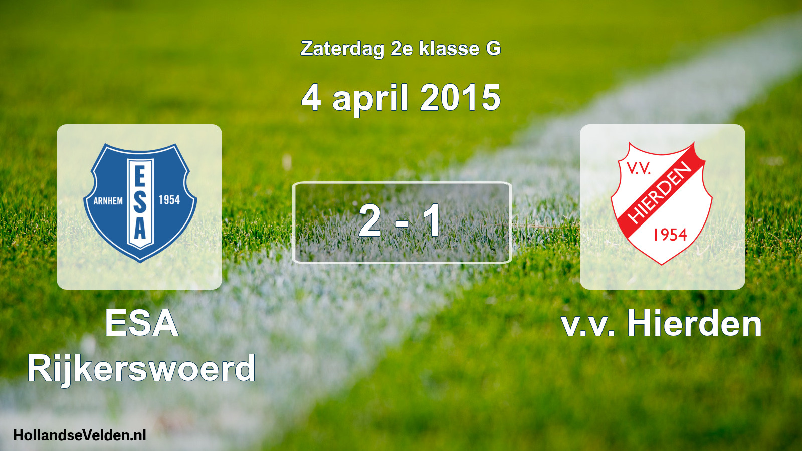 Total number of matches played: ESA Rijkerswoerd - v.v. Hierden 2 - 1 (4 April 2015)