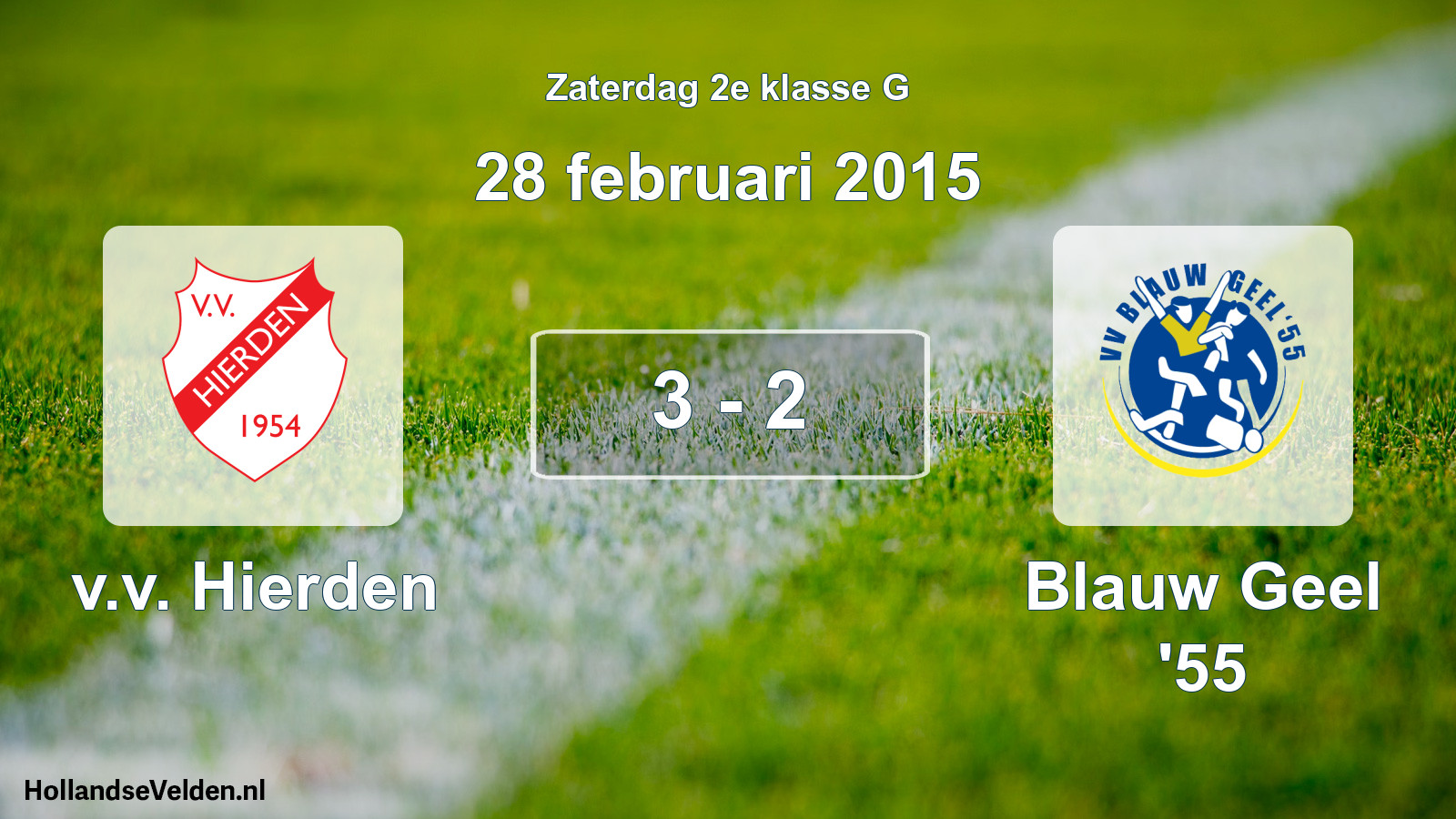 Total number of matches played: v.v. Hierden - Blauw Geel '55 3 - 2 (28 February 2015)