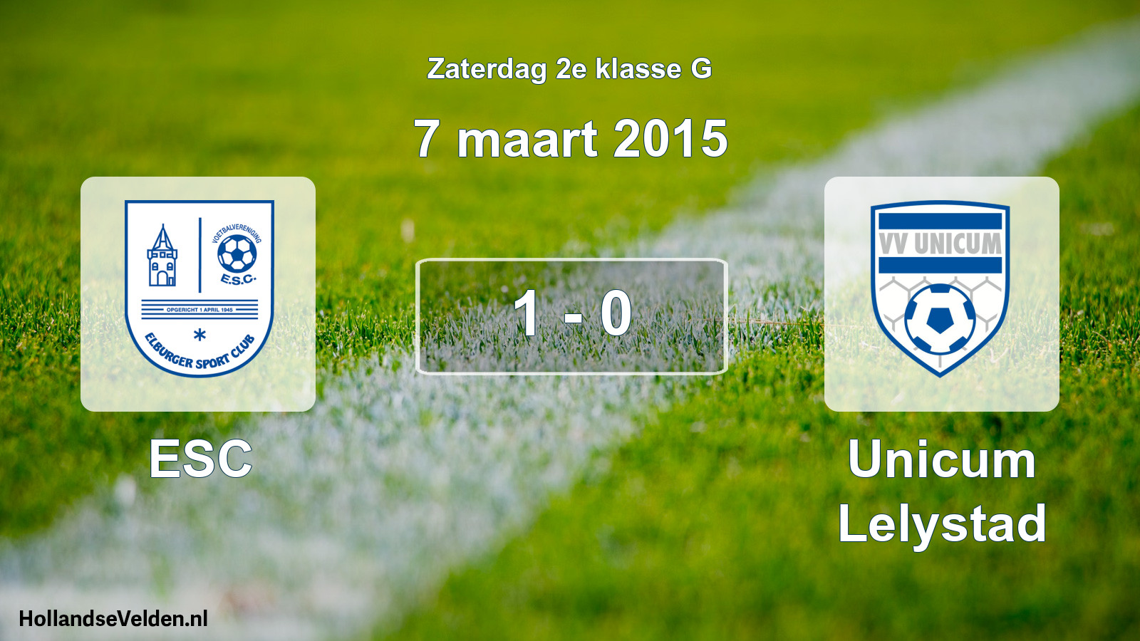 Total number of matches played: ESC - Unicum Lelystad 1 - 0 (7 March 2015)