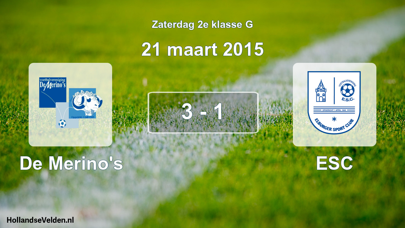 Total number of matches played: De Merino's - ESC 3 - 1 (21 March 2015)