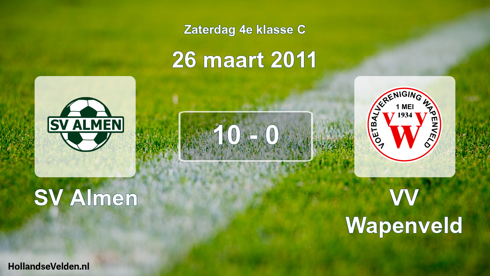 Total number of matches played: SV Almen - VV Wapenveld 10 - 0 (26 March 2011)