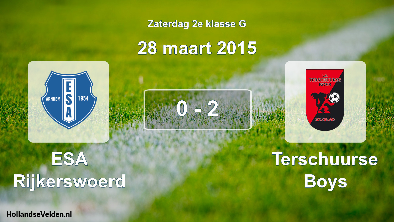 Total number of matches played: ESA Rijkerswoerd - Terschuurse Boys 0 - 2 (28 March 2015)