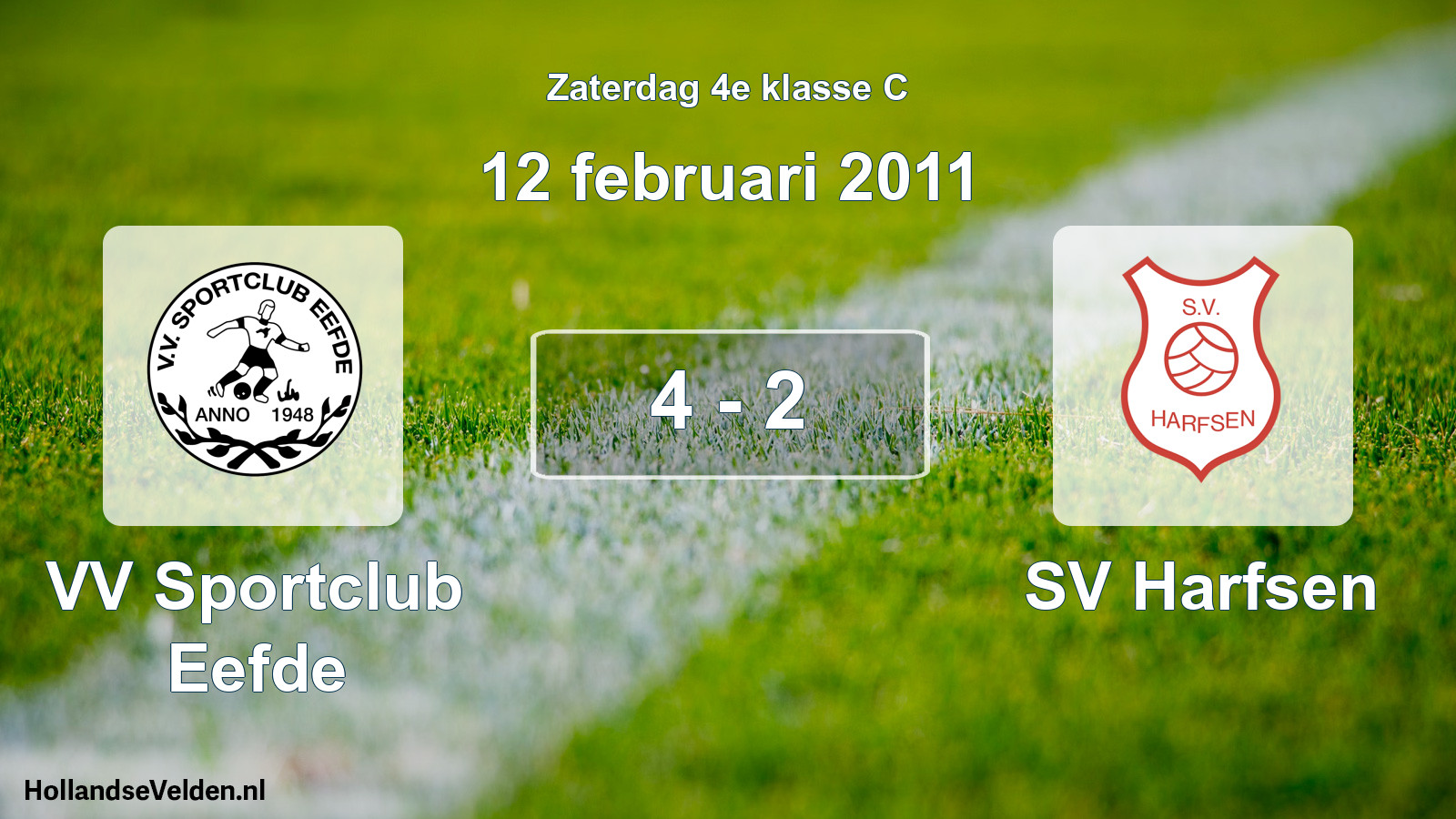 Total number of matches played: VV Sportclub Eefde - SV Harfsen 4 - 2 (12 February 2011)