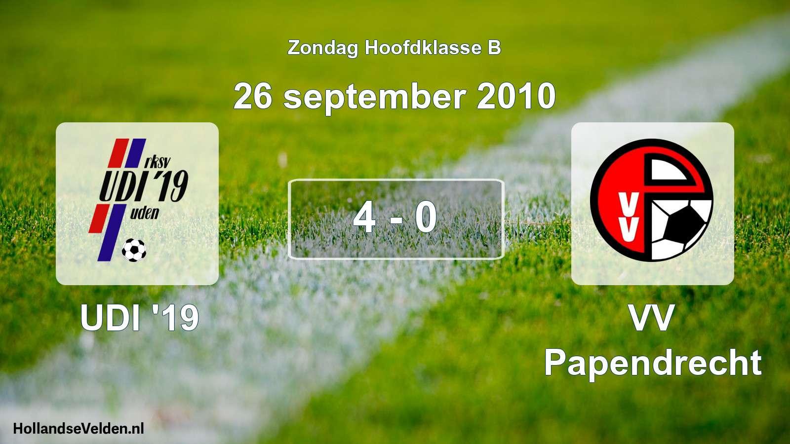 Total number of matches played: UDI '19 - VV Papendrecht 4 - 0 (26 September 2010)