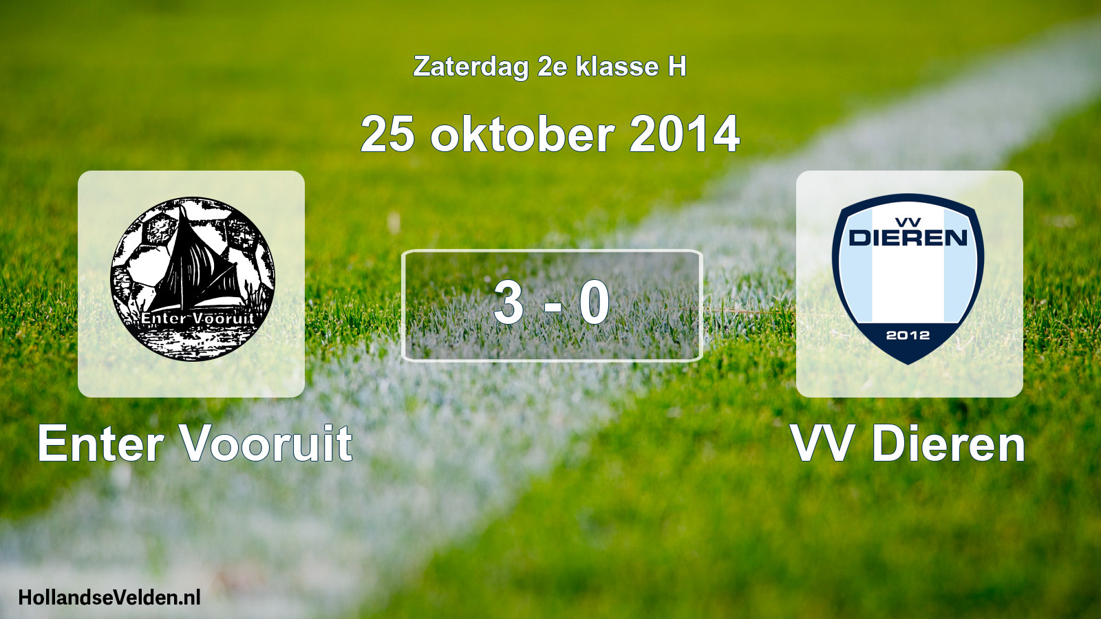 Total number of matches played: Enter Vooruit - VV Dieren 3 - 0 (25 October 2014)