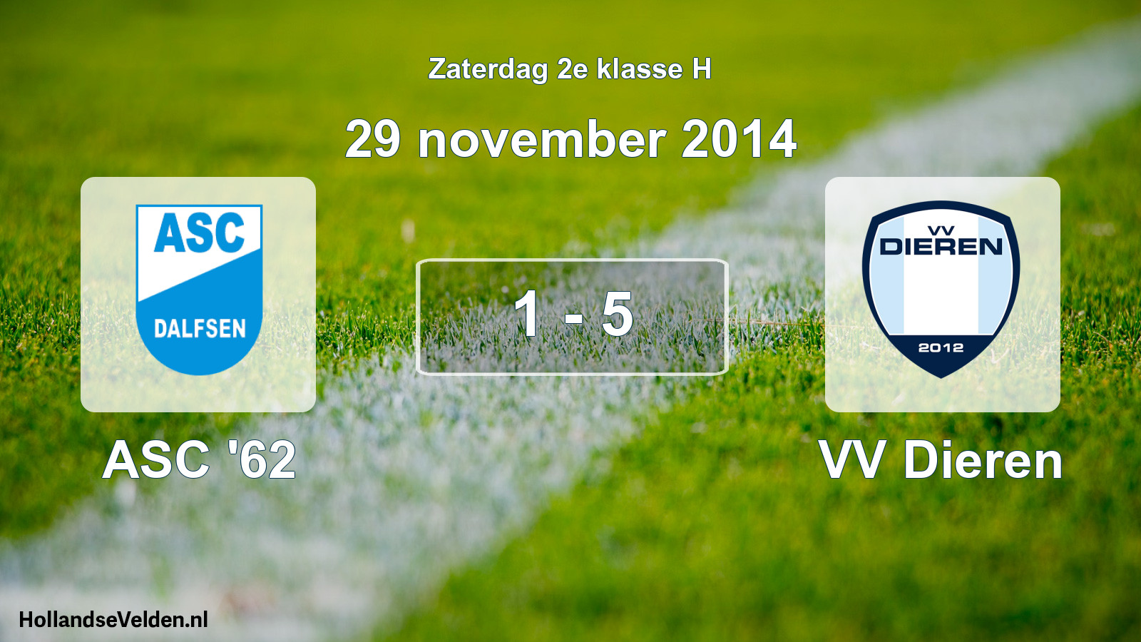 Total number of matches played: ASC '62 - VV Dieren 1 - 5 (29 November 2014)