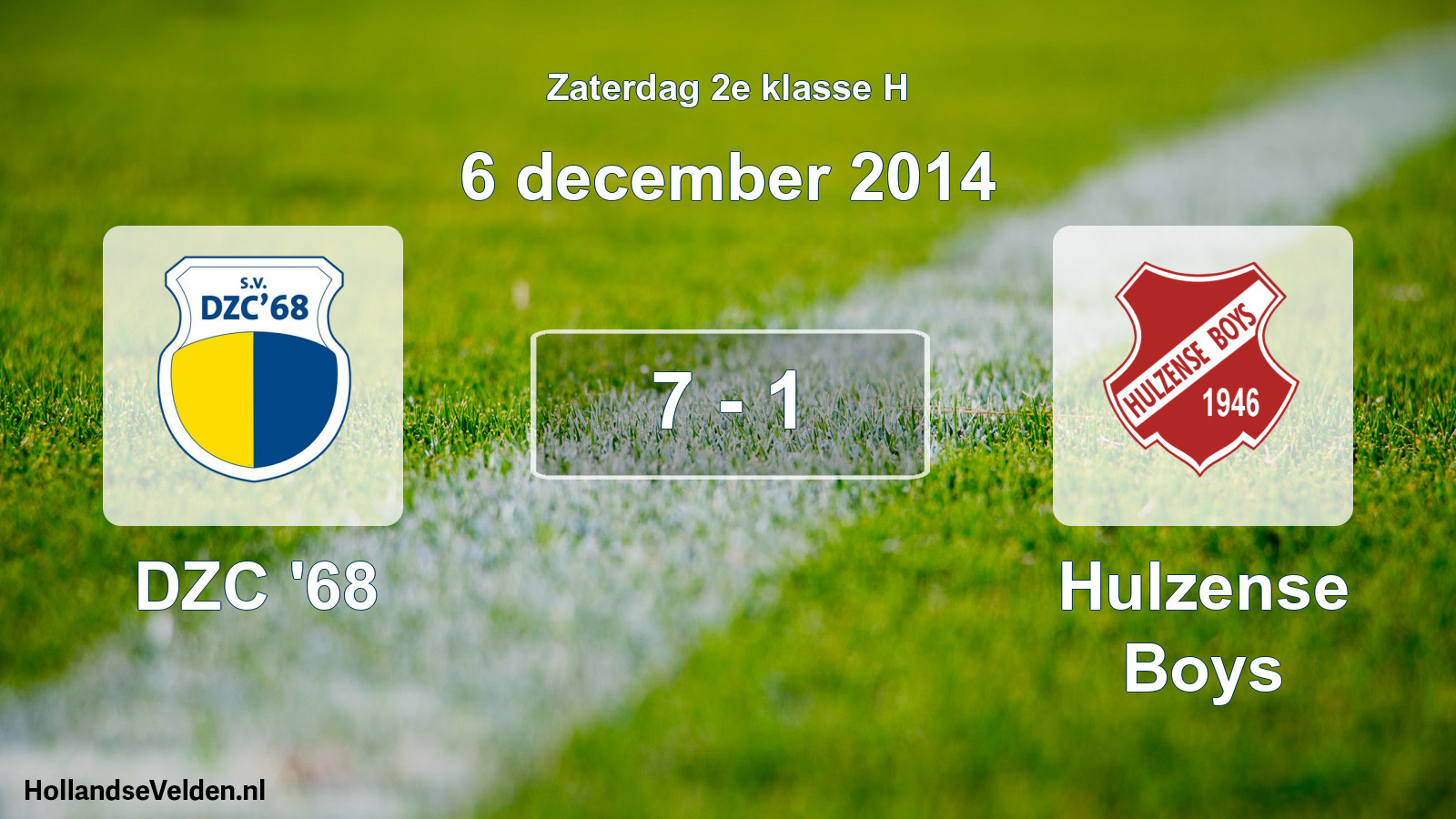 Total number of matches played: DZC '68 - Hulzense Boys 7 - 1 (6 December 2014)