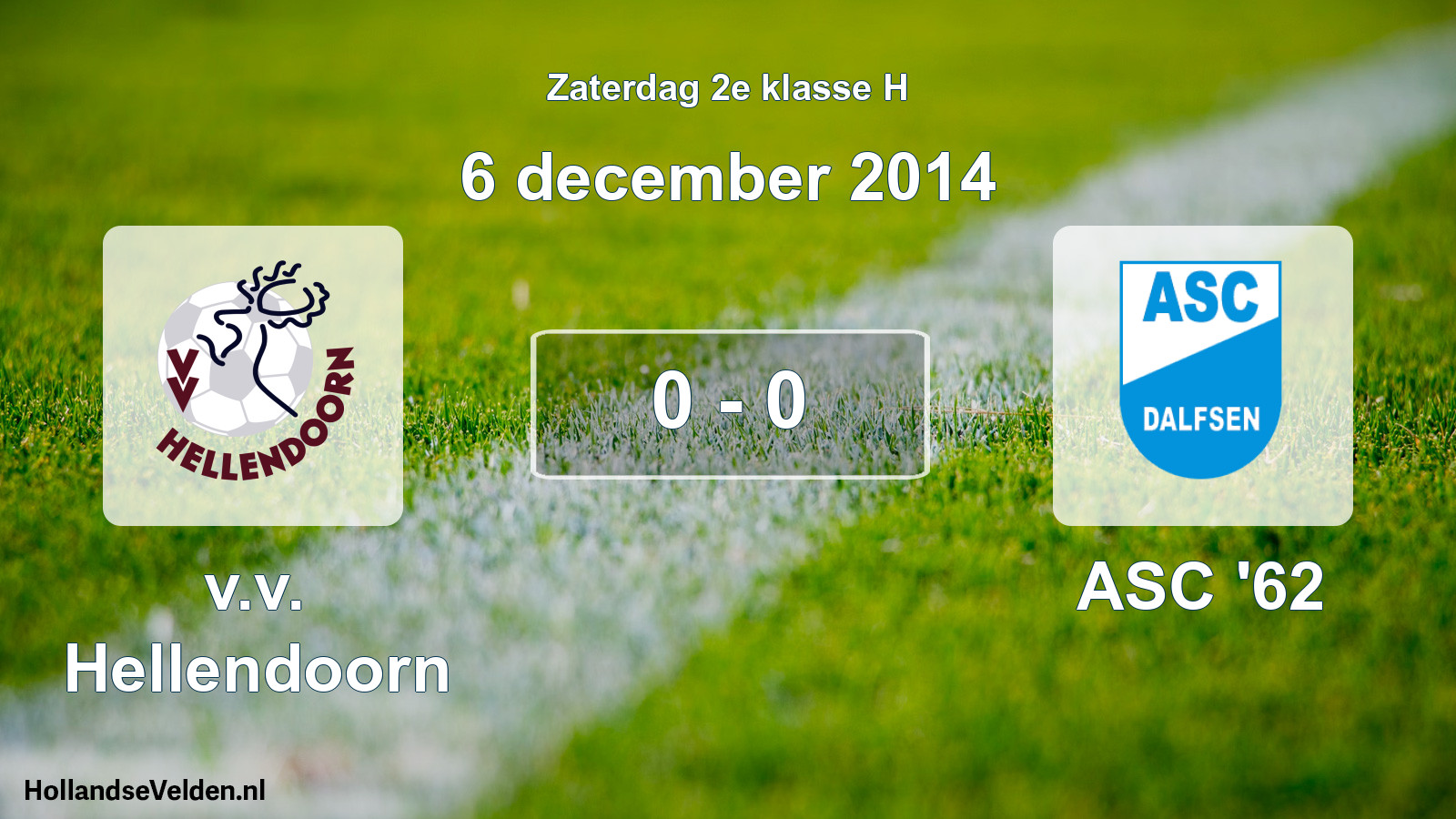 Total number of matches played: v.v. Hellendoorn - ASC '62 0 - 0 (6 December 2014)
