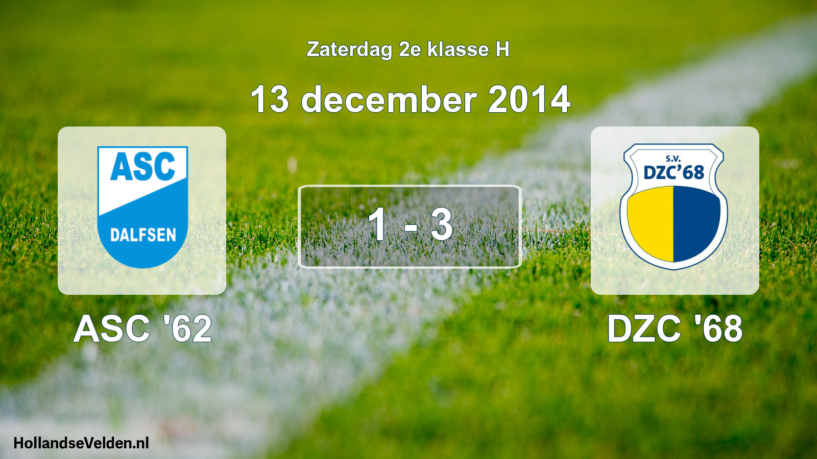 Total number of matches played: ASC '62 - DZC '68 1 - 3 (13 December 2014)