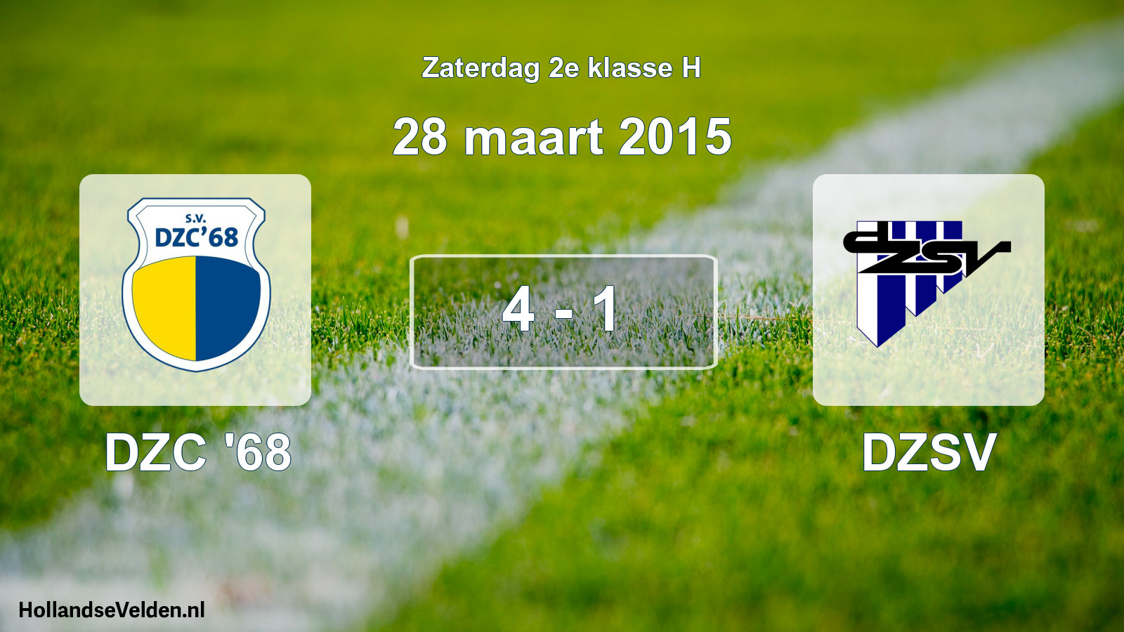 Total number of matches played: DZC '68 - DZSV 4 - 1 (28 March 2015)