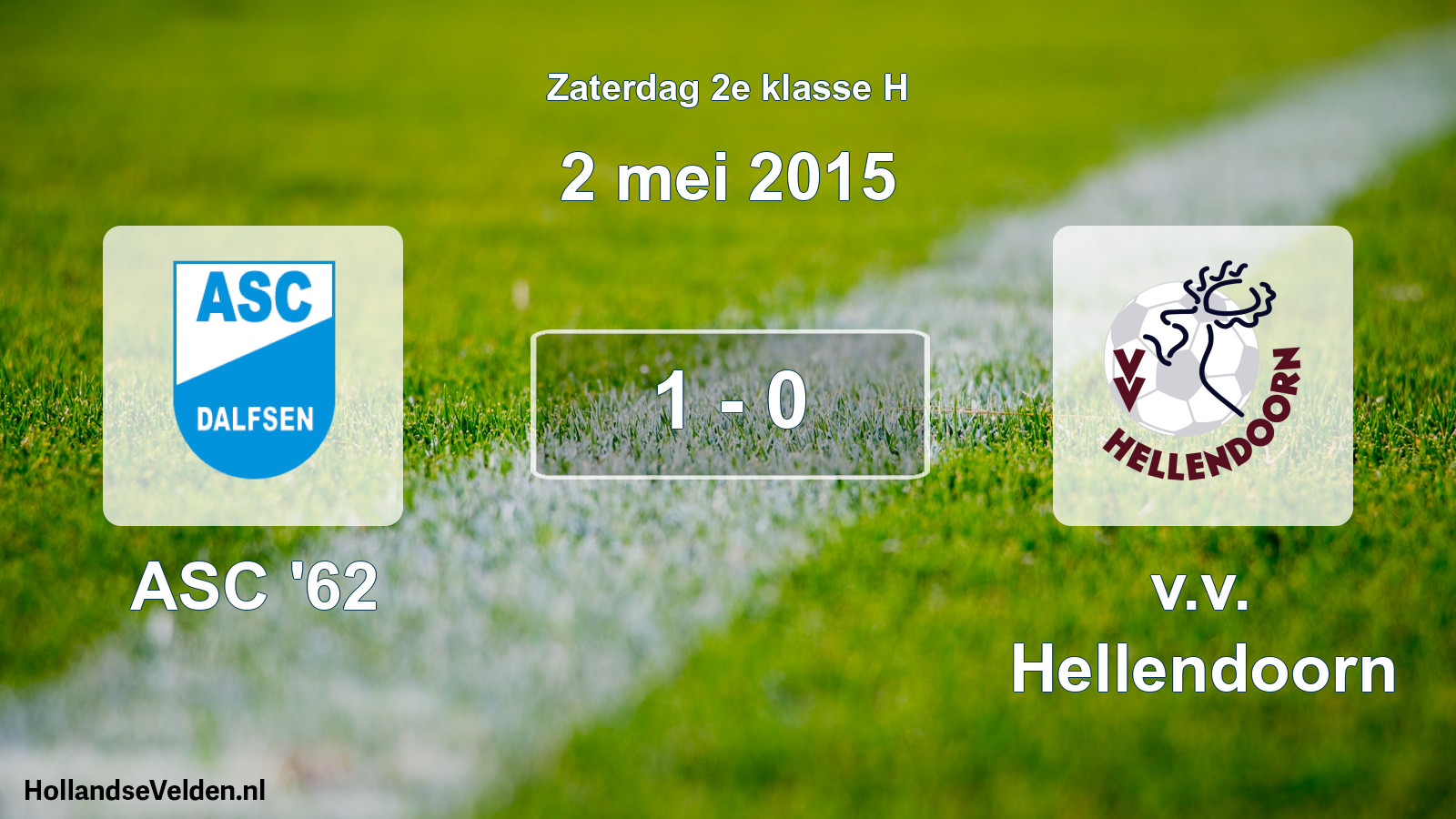 Total number of matches played: ASC '62 - v.v. Hellendoorn 1 - 0 (2 May 2015)